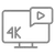 HD and 4K video quality icon