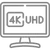 HD and 4K streaming quality icon