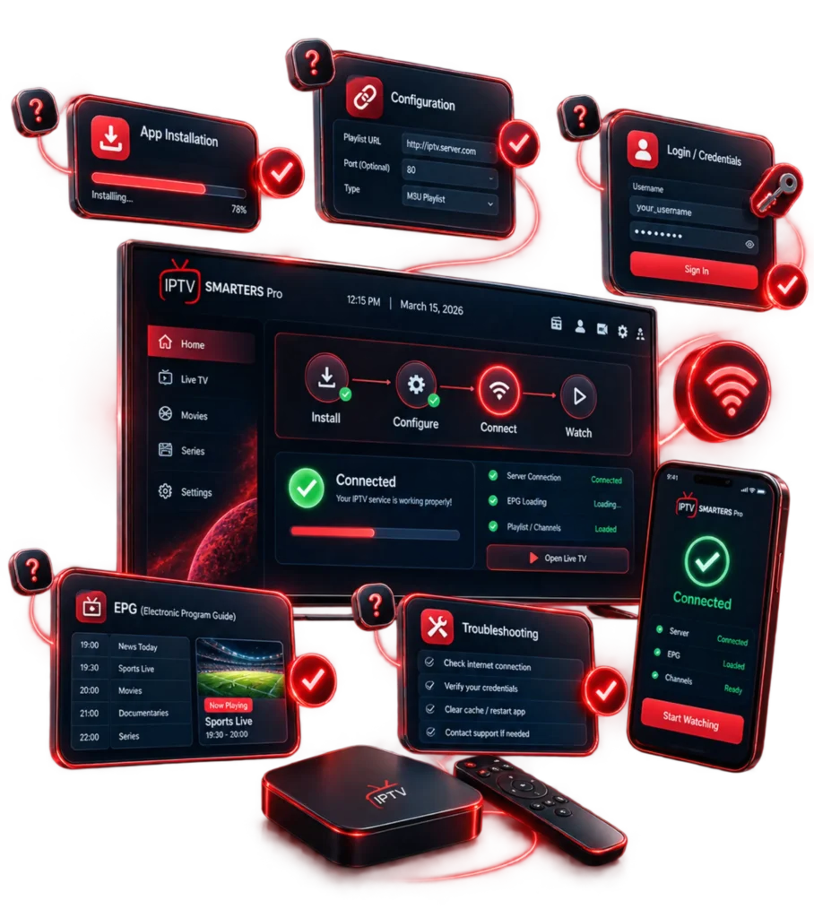 ViviMate IPTV app interface on mobile and TV