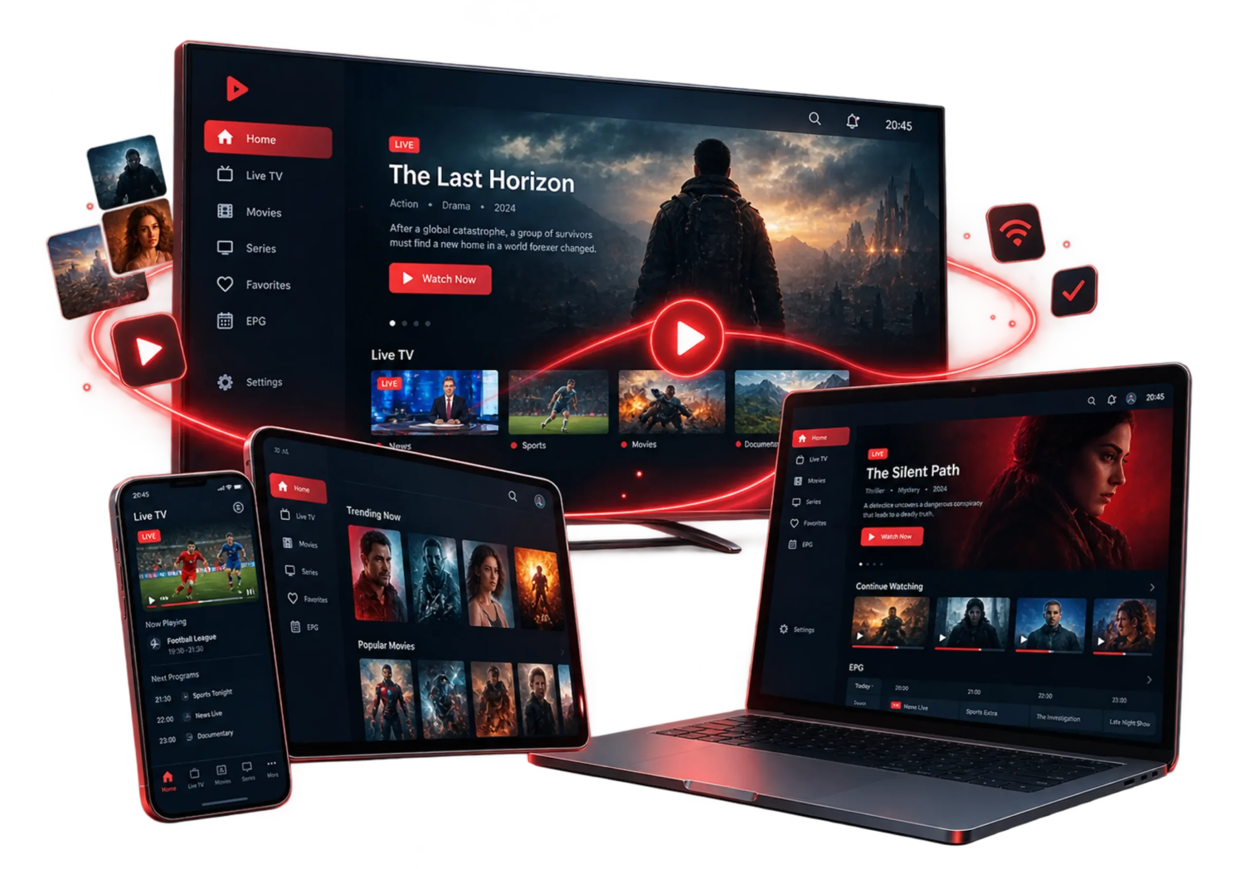 ViviMate IPTV streaming across multiple screens