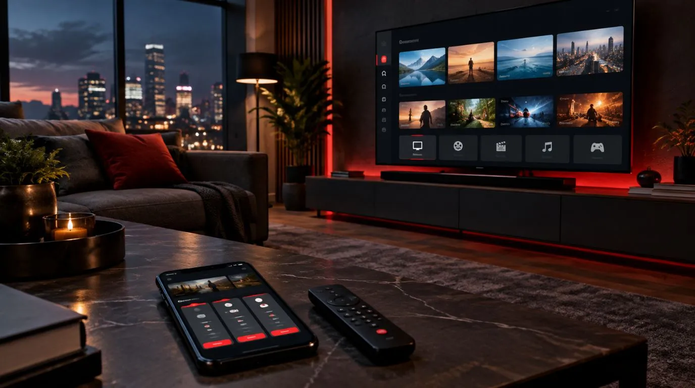 Cheap IPTV service comparison on a modern smart TV and smartphone