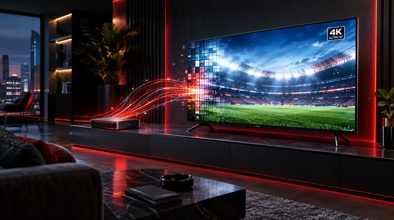 4K IPTV streaming on a modern Ultra HD television