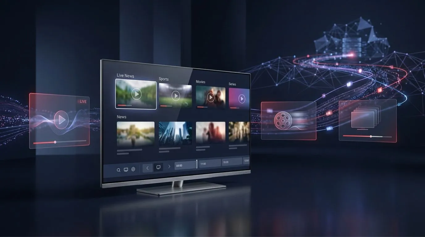 What is IPTV explained through a Smart TV receiving video over an IP network